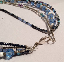 Load image into Gallery viewer, Ceramic blue flower necklace