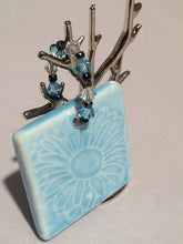 Load image into Gallery viewer, Ceramic blue flower necklace