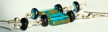 Load image into Gallery viewer, Aqua dangle earrings