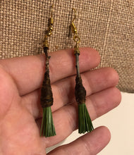 Load image into Gallery viewer, Pine Needle Broomstick Dangle Earrings