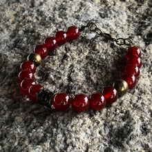 Load image into Gallery viewer, Warm Carnelian and Brass bracelet