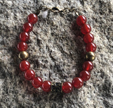 Load image into Gallery viewer, Warm Carnelian and Brass bracelet