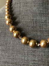 Load image into Gallery viewer, Champagne pearl and crystal necklace