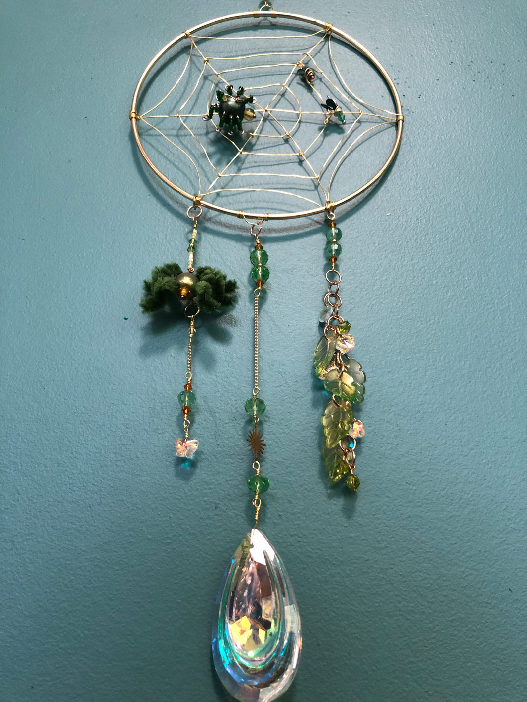 Golden Green SpiderBot SunCatcher