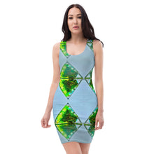 Load image into Gallery viewer, Green Triangle All-over Fitted Dress
