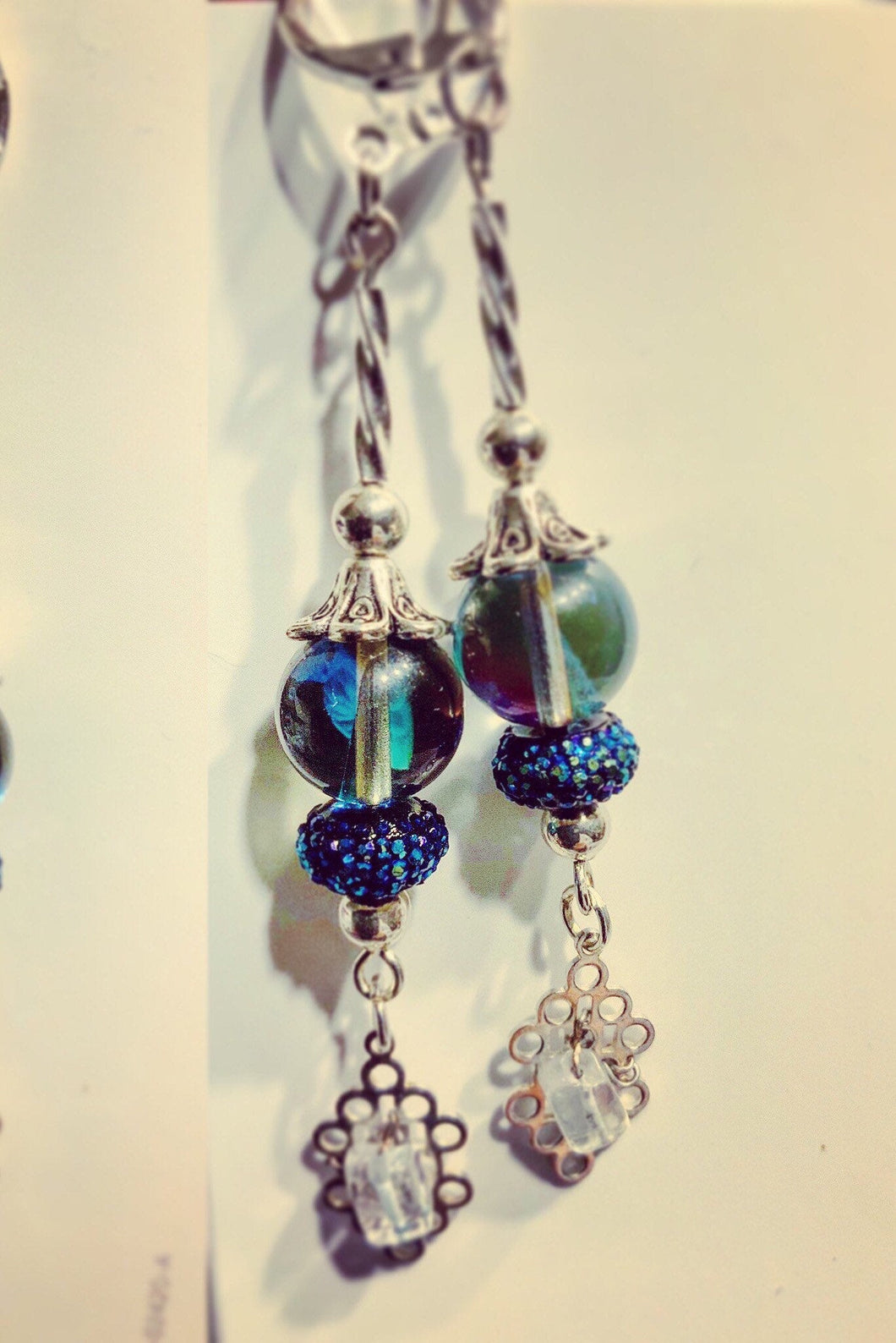 Silvery blue earrings