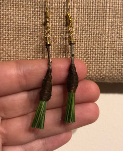 Pine Needle Broomstick Dangle Earrings