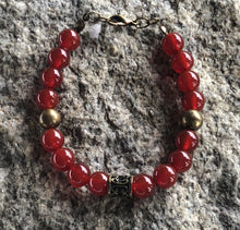 Load image into Gallery viewer, Warm Carnelian and Brass bracelet
