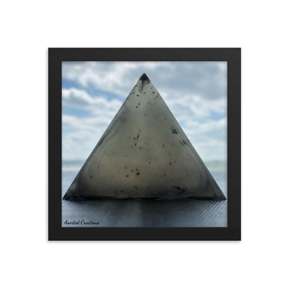 Silvery Cloud Pyramid Framed Print